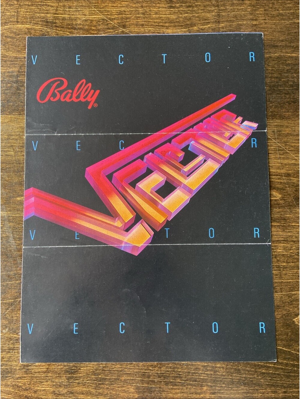 Bally Vector Arcade Pinball FLYER Original Ad Promo 1982 Poster Not PCB